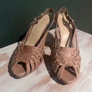 Nine West Women's Sandals Strappy Heels, Charmo, Havana (Tan), 10